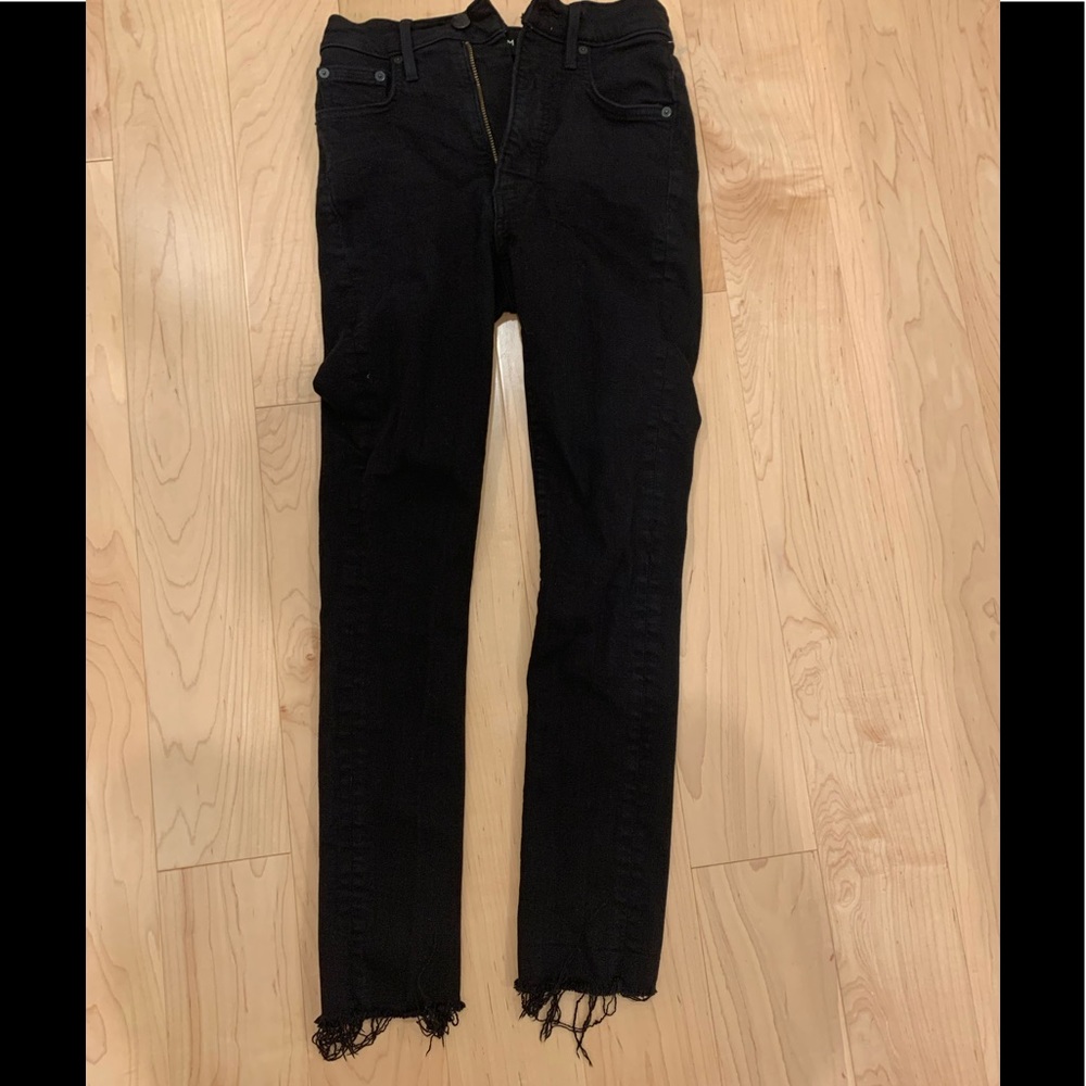 Aritzia Denim Forum Black Lola High Rise Skinny Crop Jeans
